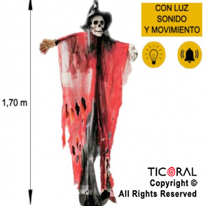 MU?ECA BRUJA CALAVERA CON LUZ MOVIMIENTO Y SONIDO 198 CM HALLOWEEN X 1